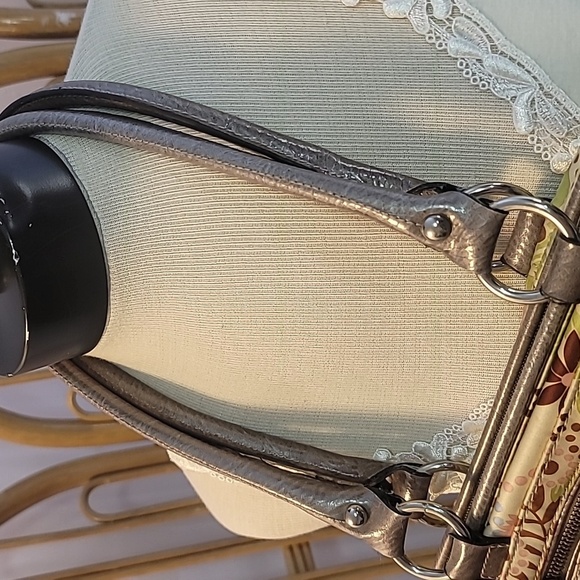 Genna de rossi floral purse with silver metallic look trim Y2K style - Picture 4 of 12